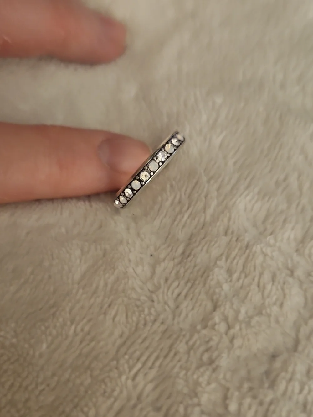 BRIGHTON Dainty Thin Stackable Crystal Eternity Band
